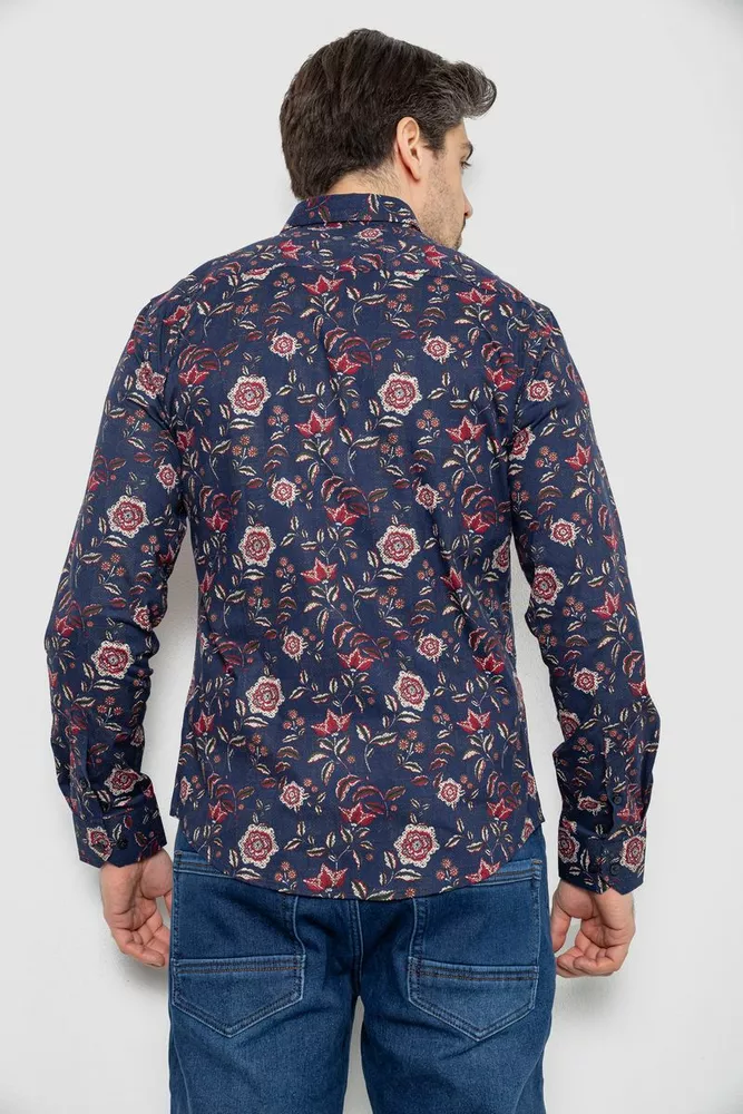 Купити Сорочка чоловіча з принтом, колір синій, 186R2017 - Фото №4
