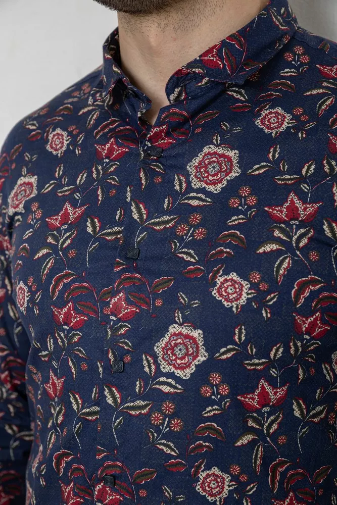 Купити Сорочка чоловіча з принтом, колір синій, 186R2017 - Фото №5