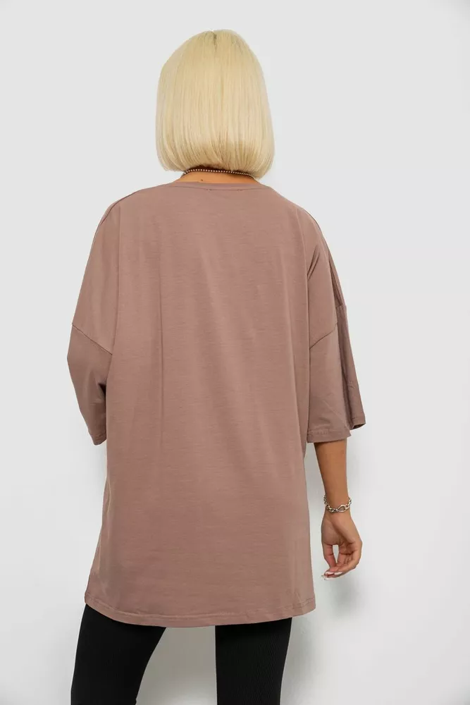 Купить Футболка женская с принтом, цвет мокко, 244R3012-5 - Фото №4