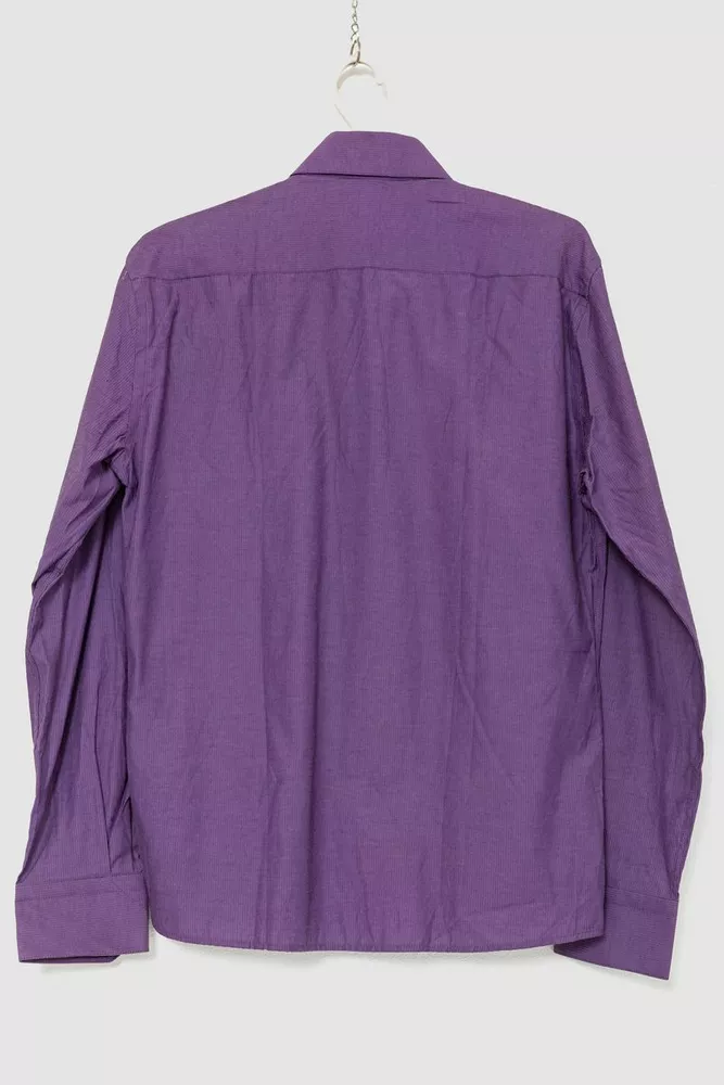 Купити Сорочка чоловіча в смужку  -уцінка, колір фіолетовий, 201R125-U - Фото №3