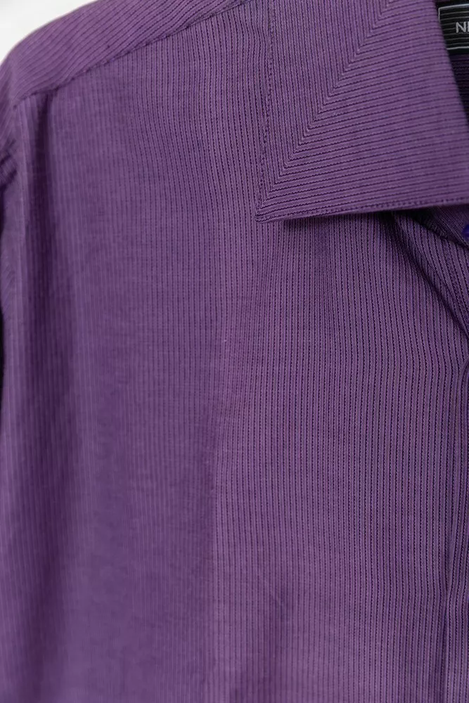 Купити Сорочка чоловіча в смужку  -уцінка, колір фіолетовий, 201R125-U - Фото №4