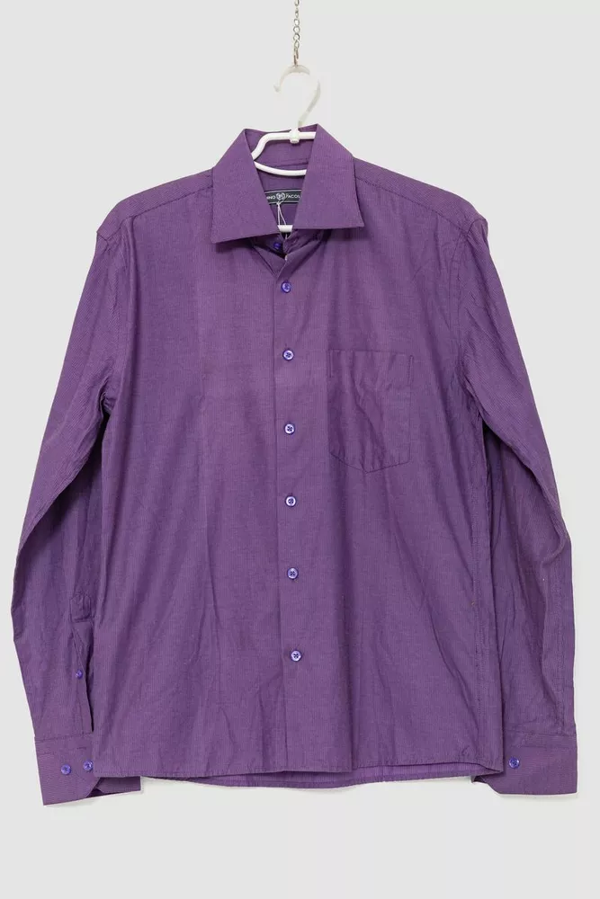 Купити Сорочка чоловіча в смужку  -уцінка, колір фіолетовий, 201R125-U - Фото №1