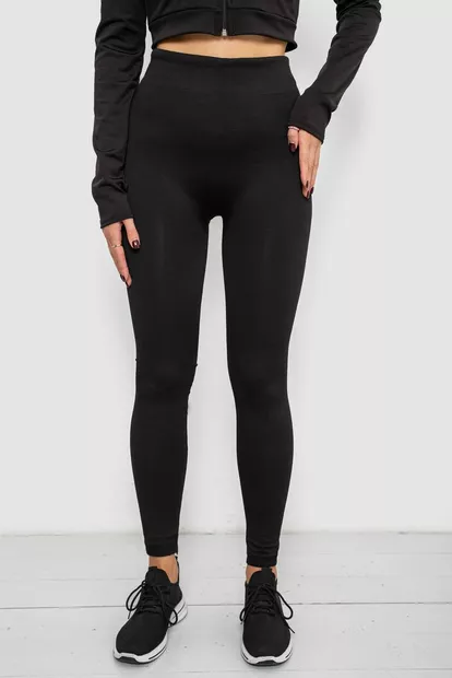 Лосины утепленные бесшовные на меху, цвет черный, 139RW833