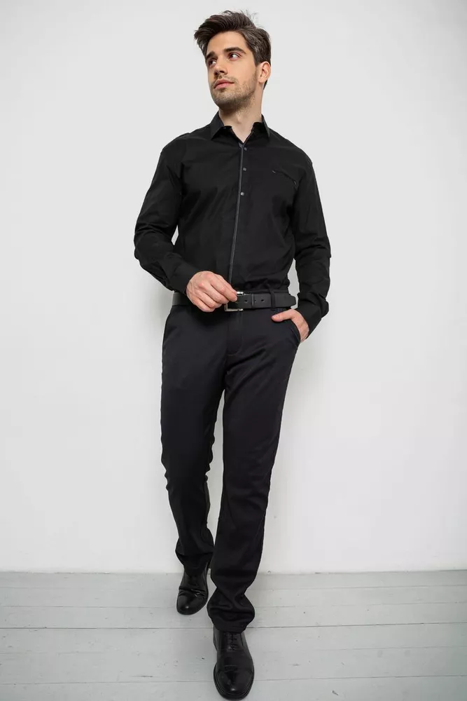 Купити Сорочка чоловіча, колір чорний, 214R7083 оптом - Фото №3
