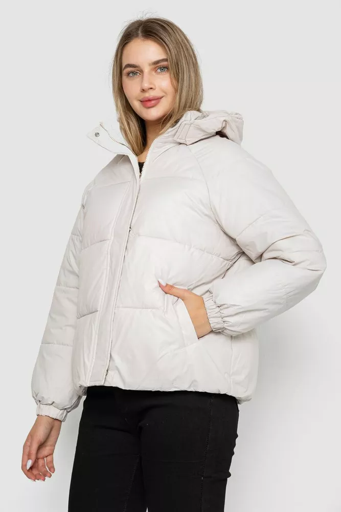 Купити Куртка жіноча демісезонна  -уцінка, колір світло-бежевий, 244R2025-5-U-1 оптом - Фото №3