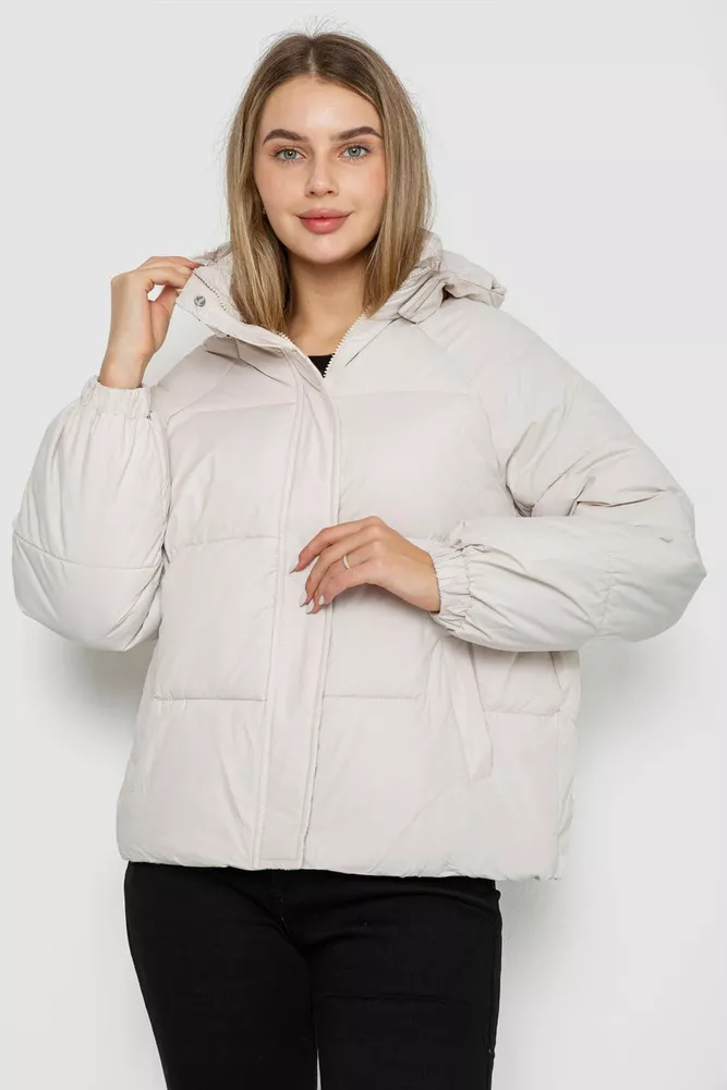 Купити Куртка жіноча демісезонна  -уцінка, колір світло-бежевий, 244R2025-5-U-1 оптом - Фото №1