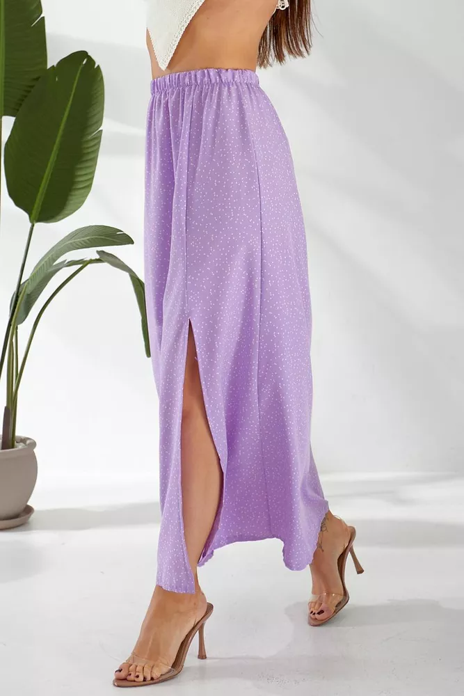 Купити Спідниця софт із принтом  -уцінка, колір бузковий, 257R11-2-U - Фото №4