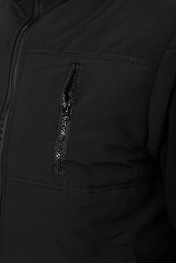 Купить Жилет мужской однотонный утепленный, цвет черный, 244RF2-2 - Фото №6