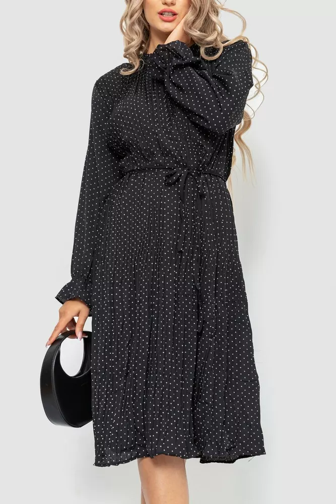 Купить Платье свободного кроя шифоновое  -уценка, цвет черный, 204R701-U-5 - Фото №3