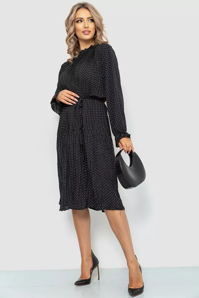 Купить Платье свободного кроя шифоновое  -уценка, цвет черный, 204R701-U-5 - Фото №4