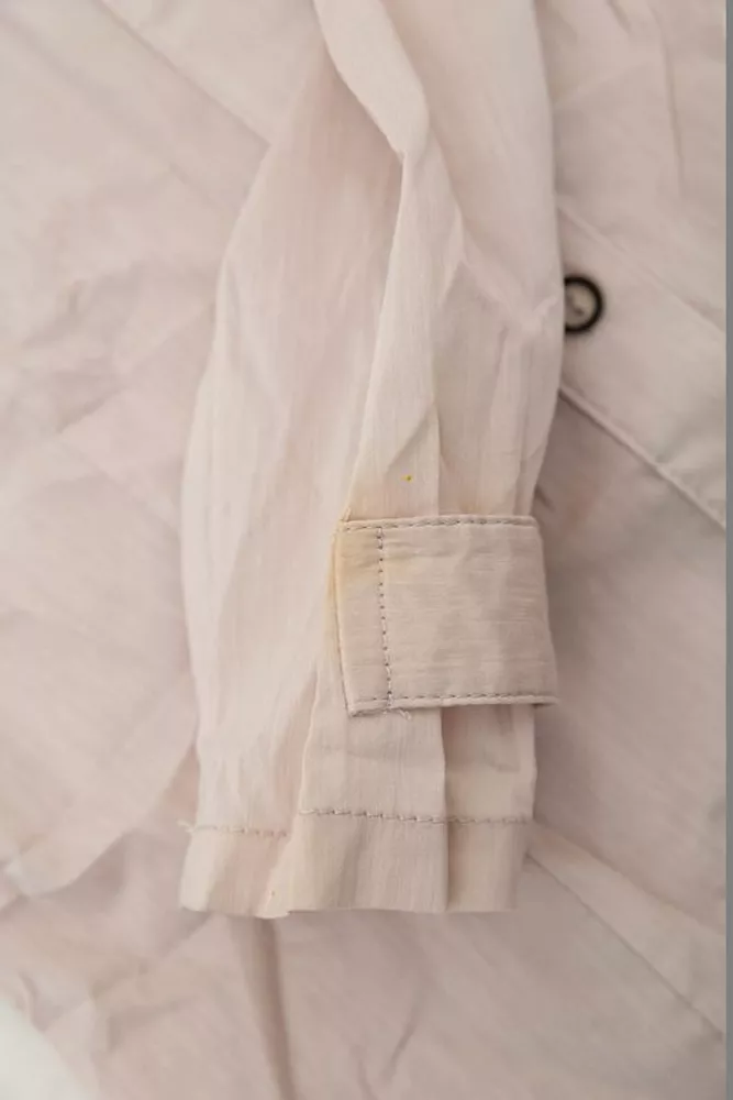 Купити Сорочка жіноча однотонна  -уцінка, колір світло-бежевий, 230R068-8-U-37 - Фото №6