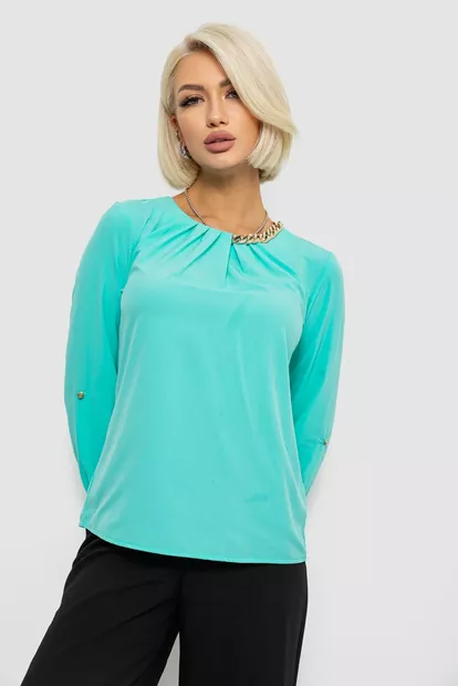 Блуза однотонная, цвет мятный, 230R306