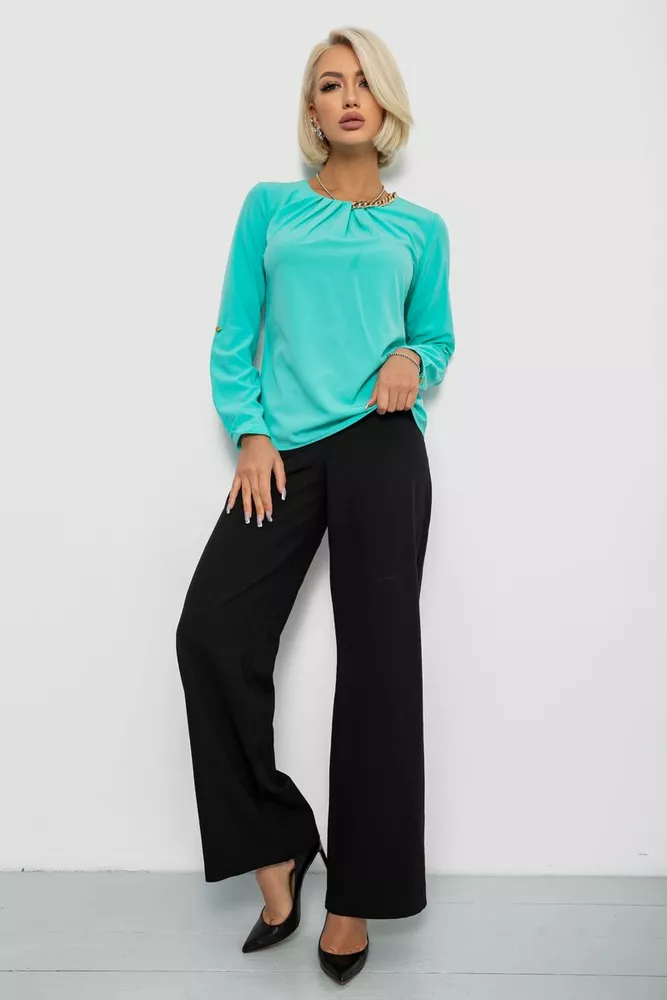 Купити Блуза однотонна, колір м'ятний, 230R306 - Фото №2