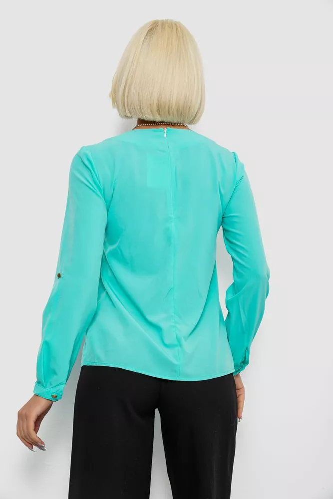 Купити Блуза однотонна, колір м'ятний, 230R306 - Фото №4