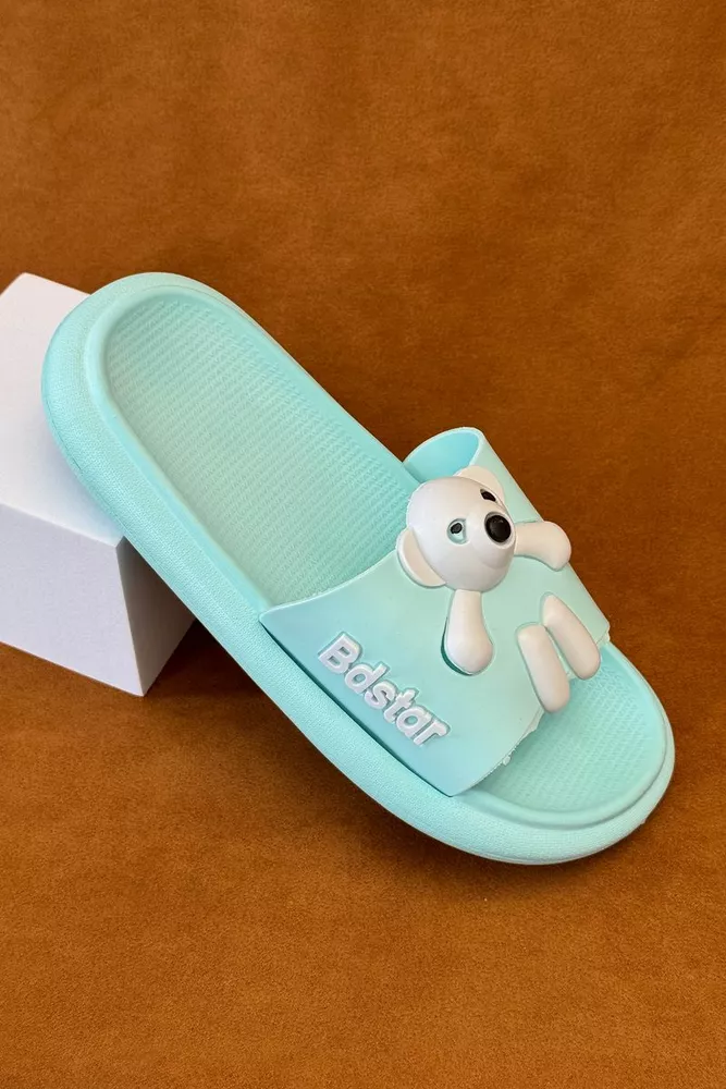 Купити Шльопанці жіночі з аплікацією, колір м'ятний, 243R5028-2 - Фото №3
