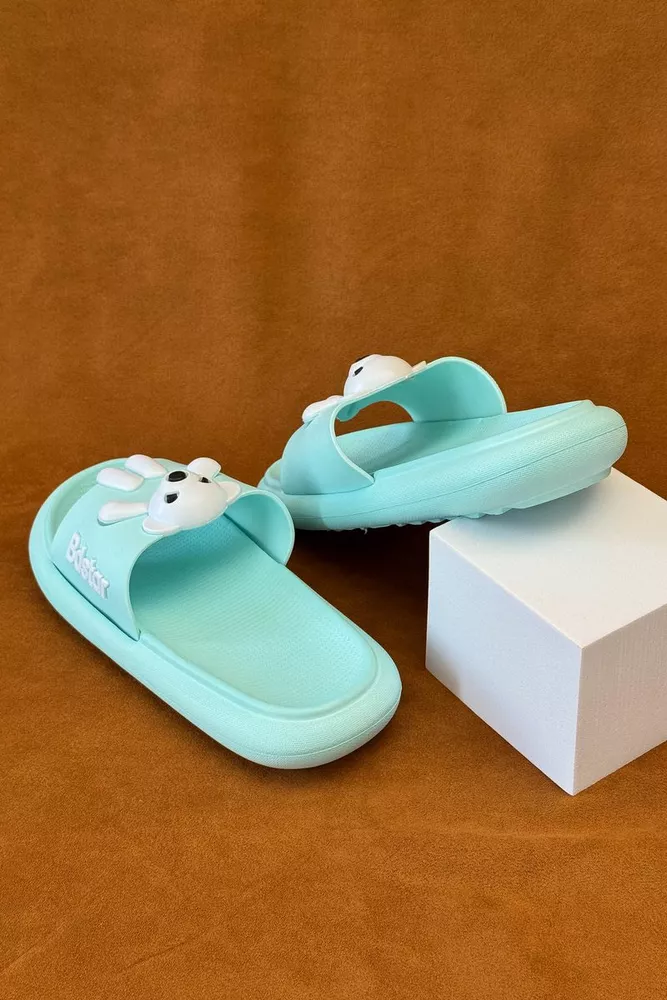 Купити Шльопанці жіночі з аплікацією, колір м'ятний, 243R5028-2 - Фото №5