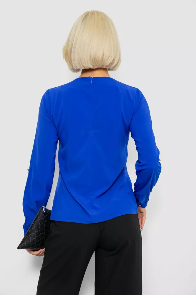 Купить Блуза однотонная, цвет электрик, 230R306 - Фото №4