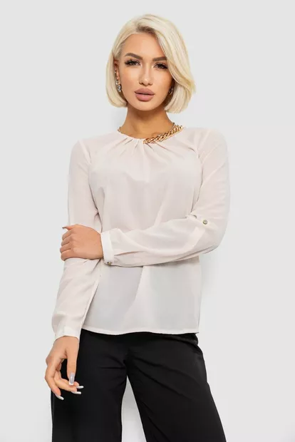 Блуза однотонная, цвет бежевый, 230R306