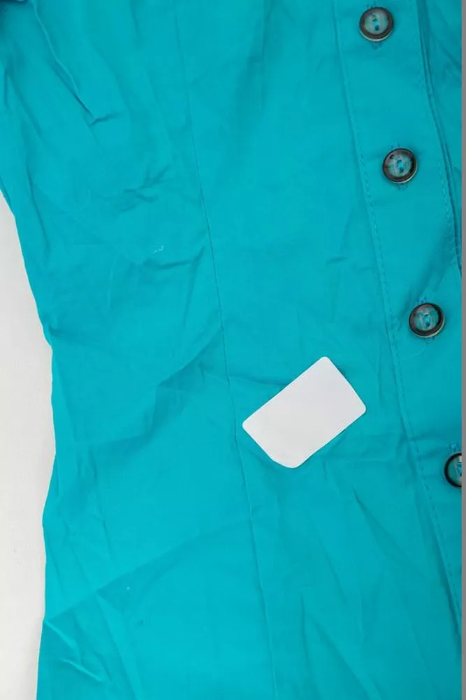 Купить Рубашка женская однотонная  -уценка, цвет бирюзовый, 230R068-5-U-50 оптом - Фото №7