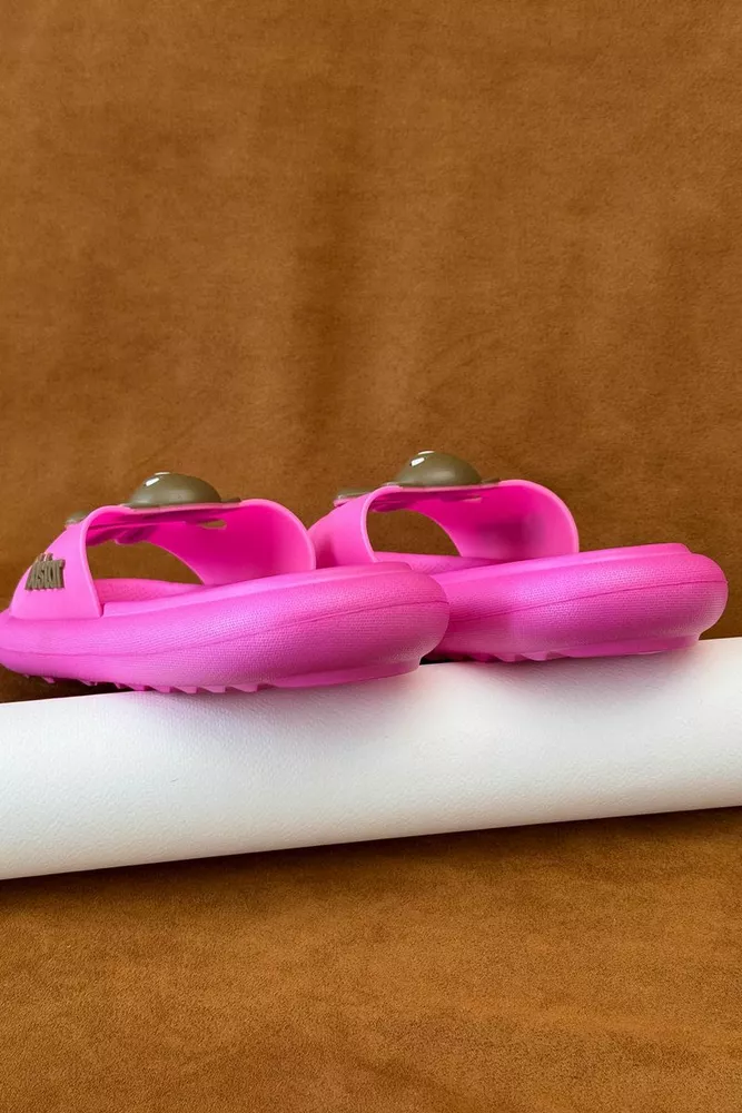 Купити Шльопанці жіночі з аплікацією, колір рожевий, 243R5028-2 - Фото №5