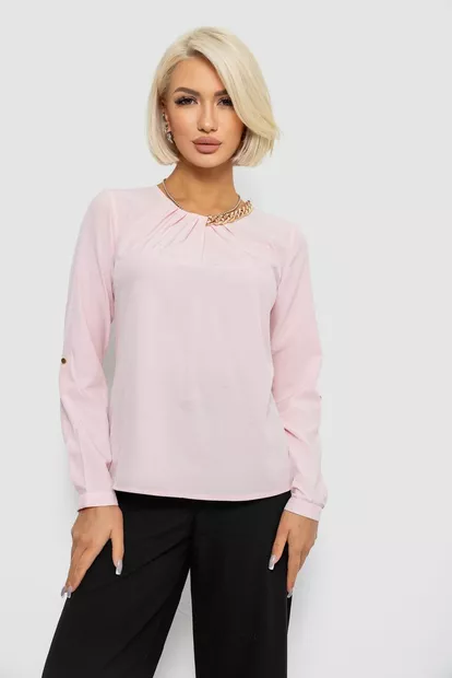 Блуза однотонная, цвет светло-розовый, 230R306