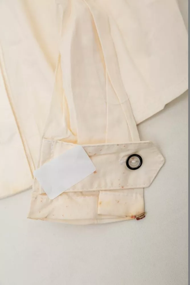 Купить Рубашка женская однотонная  -уценка, цвет кремовый, 230R068-8-U-33 оптом - Фото №6