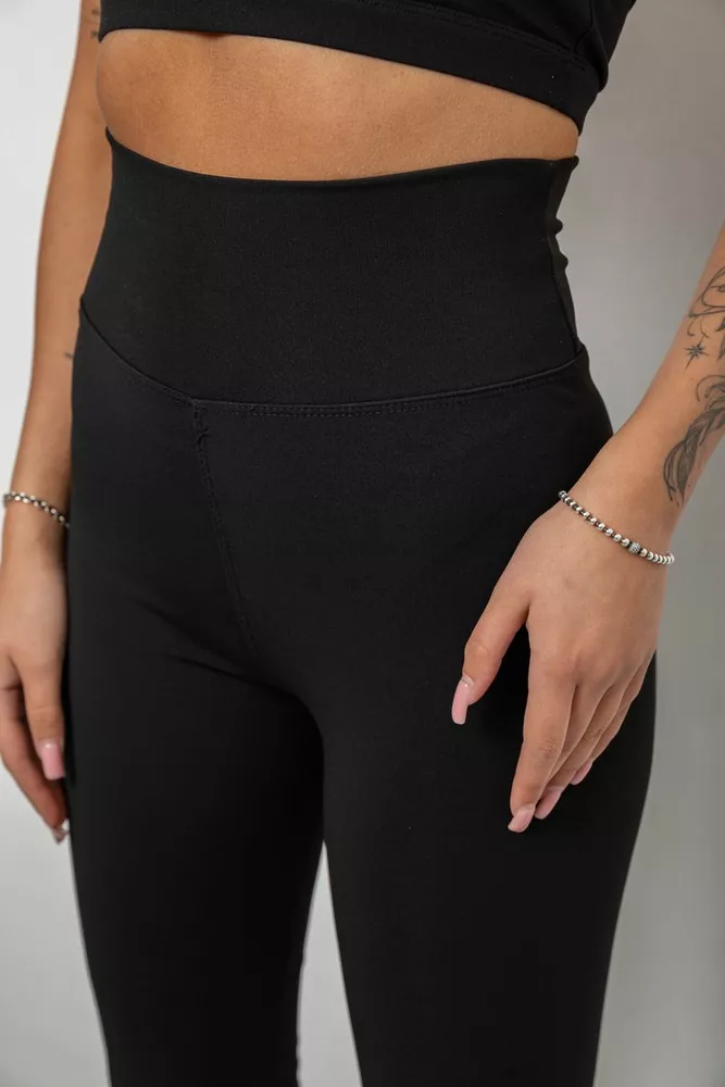 Купить Лосины женские однотонные, цвет черный, 214R327 - Фото №5