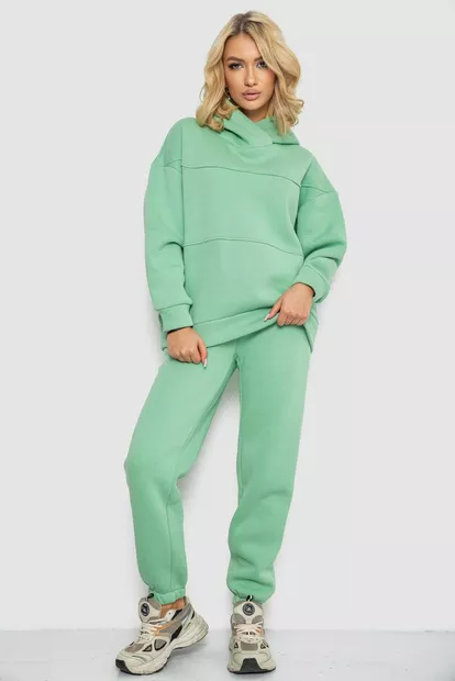 Спортивный костюм женский на флисе  -уценка, цвет фисташковый, 247R10765-U-24