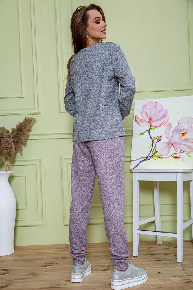 Купити Жіночий костюм штани + кофта, сіро-пудрового кольору, 172R1211-2 оптом - Фото №6