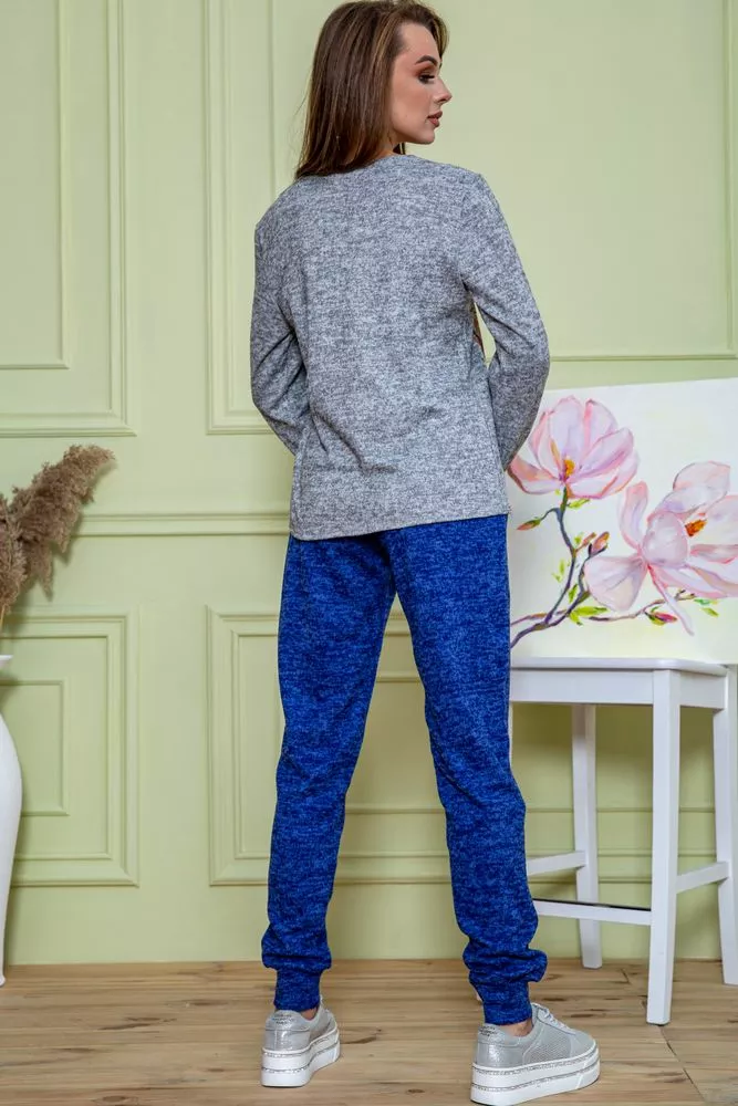 Купити Жіночий костюм штани + кофта, сіро-синього кольору, 172R1211-2 - Фото №7