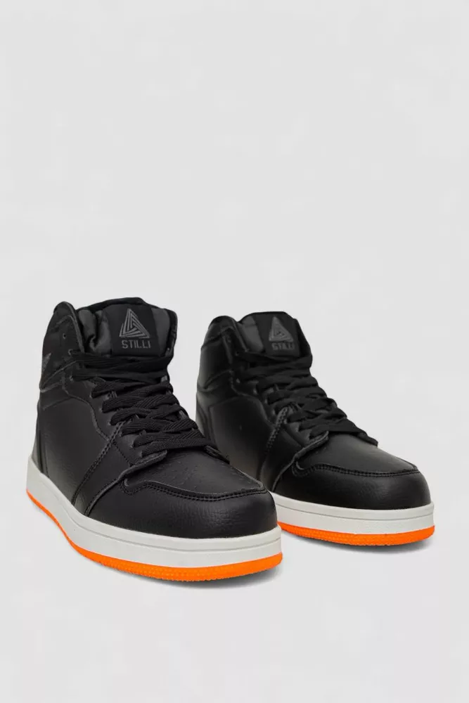 Купить Кроссовки мужские зимние на меху, цвет черно-оранжевый, 248RH206 - Фото №3