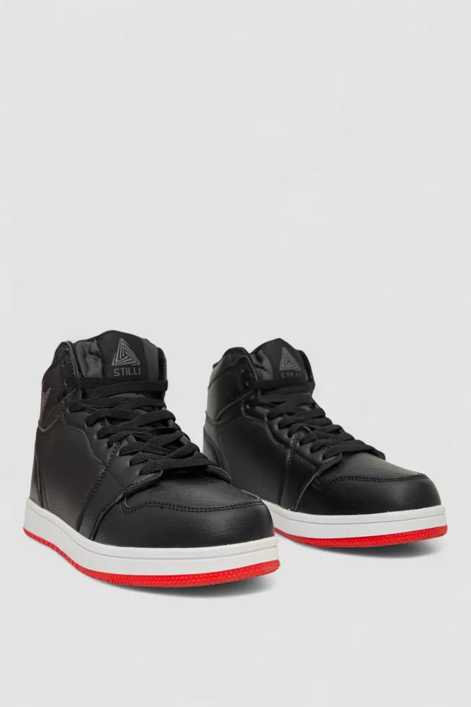 Купити Кросівки чоловічі зимові на хутрі, колір чорно-червоний, 248RH206 - Фото №3