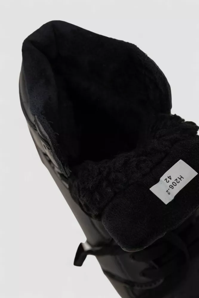 Купити Кросівки чоловічі зимові на хутрі, колір чорно-червоний, 248RH206 - Фото №6