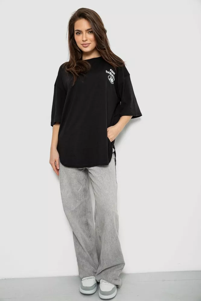 Купить Футболка женская с принтом, цвет черный, 244R2030 - Фото №2