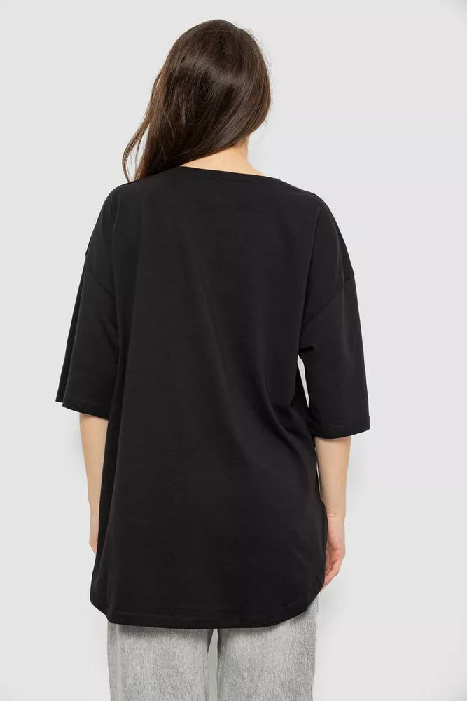 Купить Футболка женская с принтом, цвет черный, 244R2030 - Фото №4