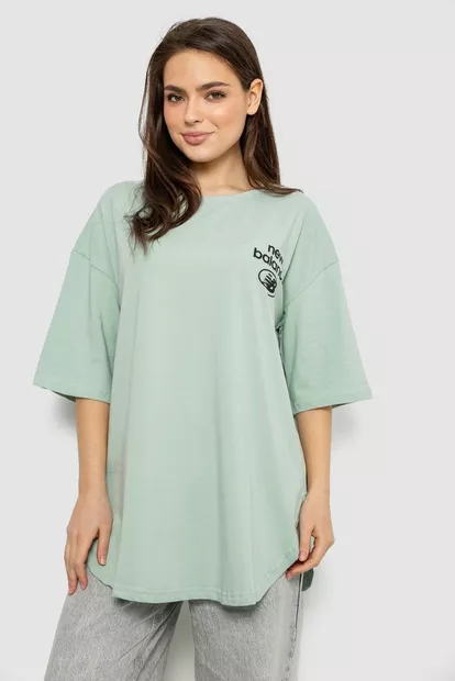 Футболка женская с принтом, цвет светло-оливковый, 244R2030