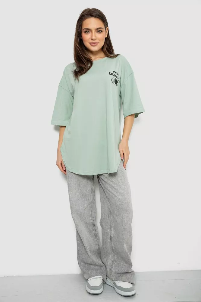 Купить Футболка женская с принтом, цвет светло-оливковый, 244R2030 - Фото №2