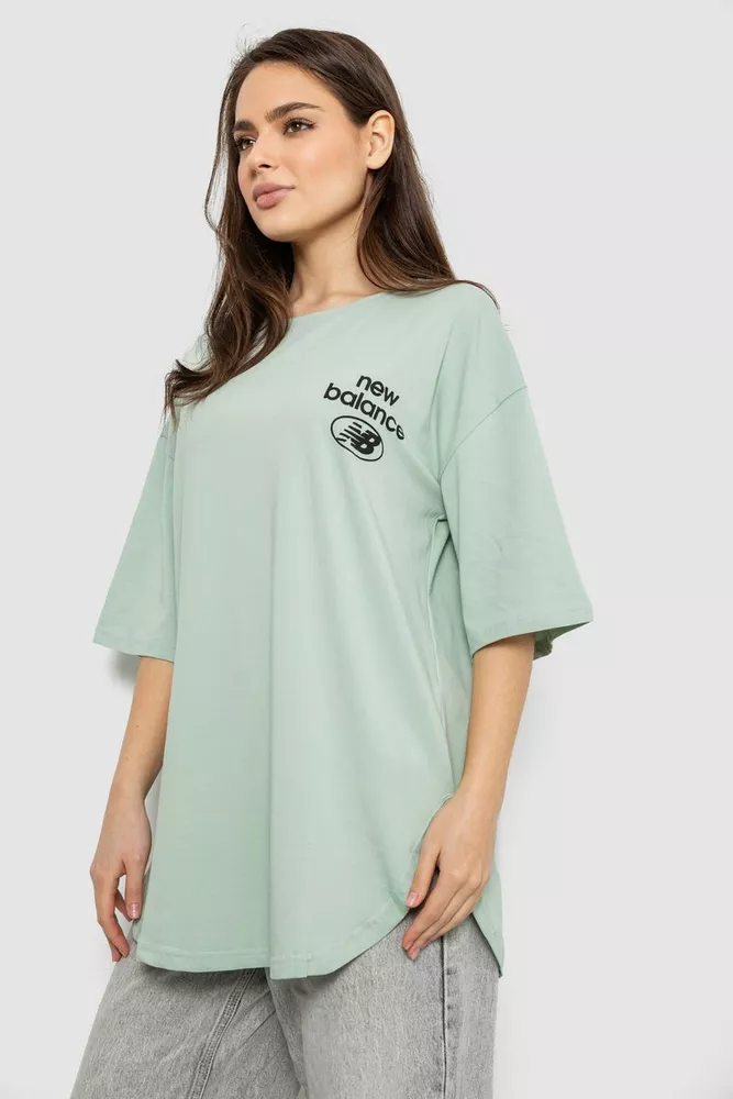 Купить Футболка женская с принтом, цвет светло-оливковый, 244R2030 - Фото №3