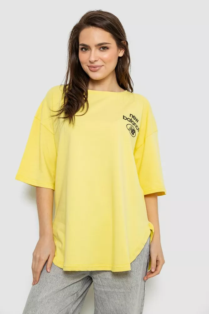 Купити Футболка жіноча з принтом, колір жовтий, 244R2030 - Фото №1