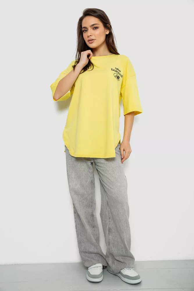 Купити Футболка жіноча з принтом, колір жовтий, 244R2030 - Фото №2