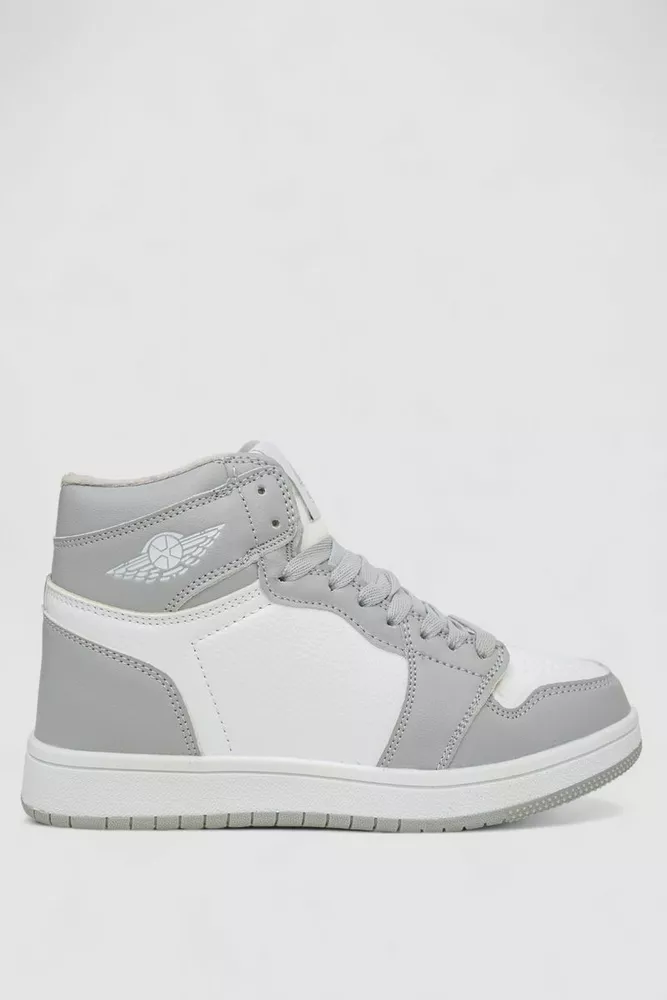 Купить Кроссовки женские зимние на меху, цвет бело-серый, 248RHB470-6 - Фото №1