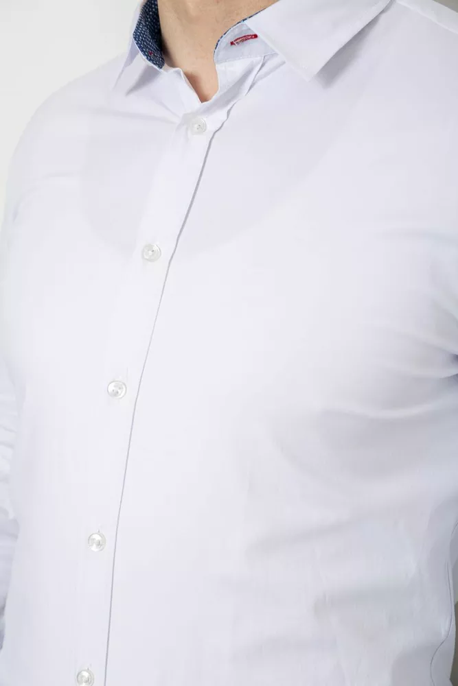 Купить Рубашка мужская однотонная, цвет белый, 186R2534 оптом - Фото №5
