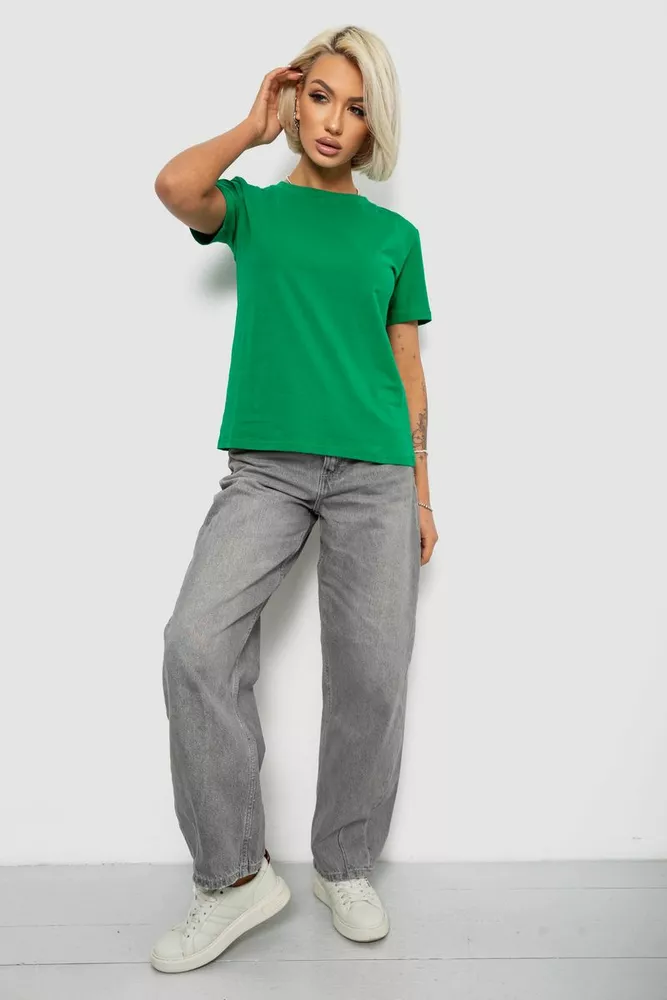 Купити Футболка жіноча однотонна  -уцінка, колір зелений, 204R3333-U - Фото №2