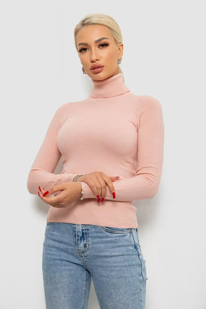 Купити Гольф жіночий однотонний  -уцінка, колір рожевий, 204R921-U - Фото №3