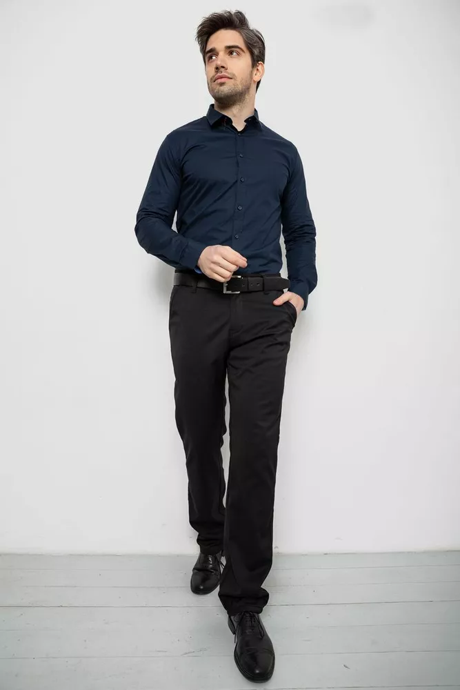 Купити Сорочка чоловіча однотонна, колір синій, 186R2534 - Фото №2