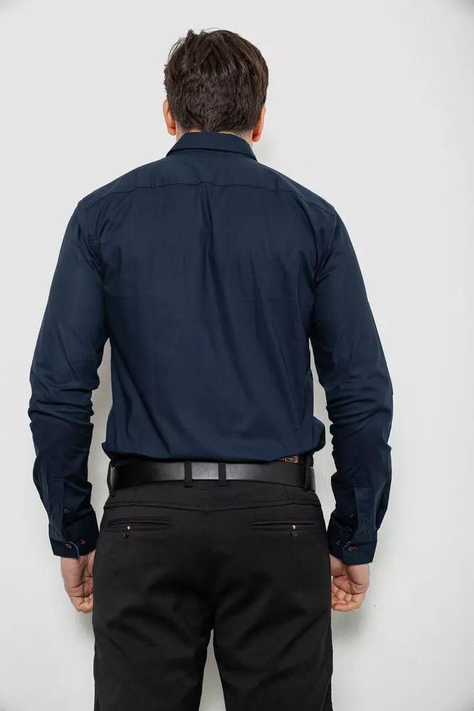 Купити Сорочка чоловіча однотонна, колір синій, 186R2534 - Фото №4