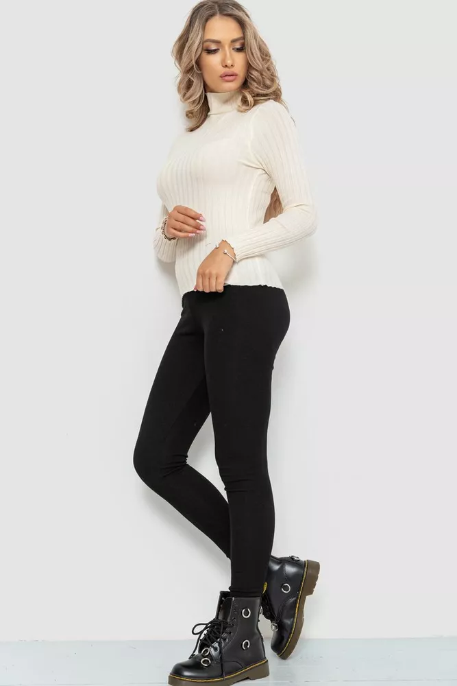 Купити Гольф жіночий однотонний  -уцінка, колір кремовий, 204R040-U-3 - Фото №2