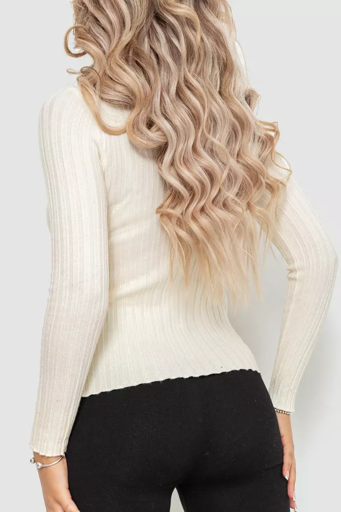 Купити Гольф жіночий однотонний  -уцінка, колір кремовий, 204R040-U-3 - Фото №4