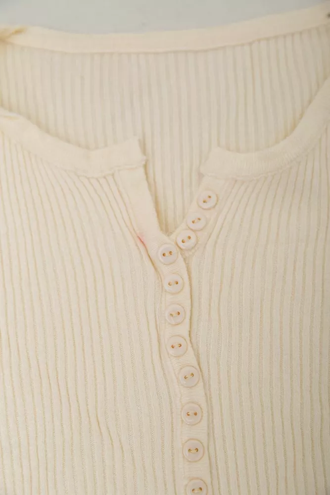 Купити Кофта жіноча базова в рубчик  -уцінка, колір кремовий, 204R002-U-2 - Фото №7
