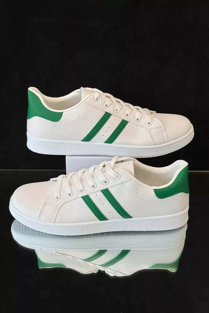 Купить Кеды мужские, цвет бело-зеленый, 248RR229 - Фото №1